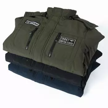 Зимняя мужская толстая теплая стеганая куртка с флисовой подкладкой для бизнеса и отдыха среднего возраста с капюшоном из хлопка, куртка для мужчин M