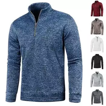 Зимняя мужская толстовка с капюшоном на молнии, однотонная базовая куртка с высоким воротом L