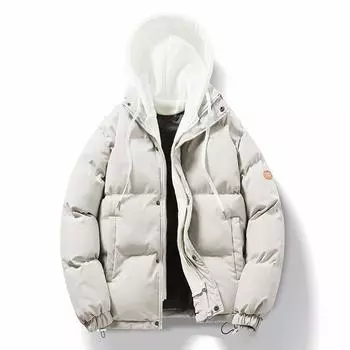 Зимняя мужская ветрозащитная куртка с хлопковой подкладкой, свободная одежда из двух частей, утепленная хлопковая одежда с капюшоном M хаки