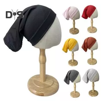 Зимняя мужская вязаная шапка, эластичная, однослойная, однотонная, защита ушей, хип-хоп, мешковатая, для защиты головы, шапка-бини, для улицы, с начесом светло-серый