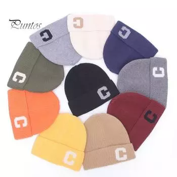 Зимняя мужская вязаная шапка с эластичным буквенным декором, утолщенная, однотонная, для защиты ушей, теплая, повседневная, для катания на лыжах, коньках, головной убор армия зеленый