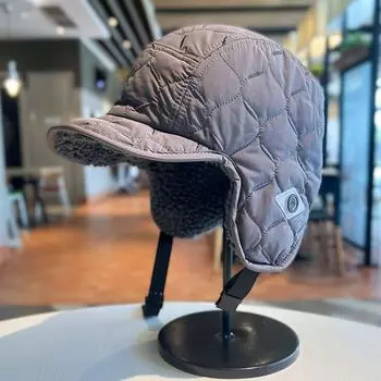 Зимняя мужская женская шапка-ушанка теплая лыжная шапка-бомбер кепка защитные наушники шапки чёрный