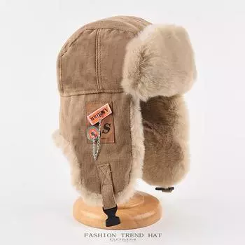 Зимняя мужская женская толстая теплая русская меховая шапка мужская женская шапка черная серая ушанка лыжная шапка One Size розовый