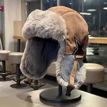 Зимняя мужская зимняя шапка Lei Feng, модная женская защитная шапка с вышивкой в виде котенка, осенне-зимняя шапка-маска M56-58cm