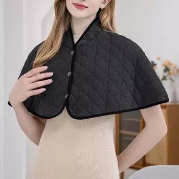 Зимняя накидка на плечи с застежкой на пуговицы, подкладка из искусственного шерпы, защитная шаль для шеи, спины, утеплитель, накидка для пожилых людей, слабых людей верблюд