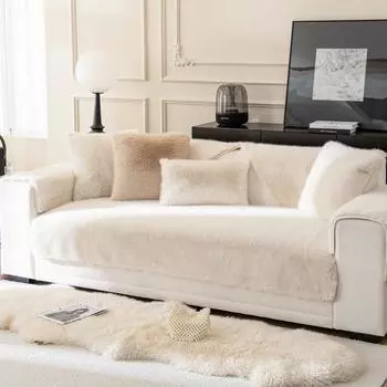 Зимняя нескользящая подушка, свернутый чехол для дивана с кошачьим эффектом, безворсовая подушка для дивана из французского норкового бархата 70x70