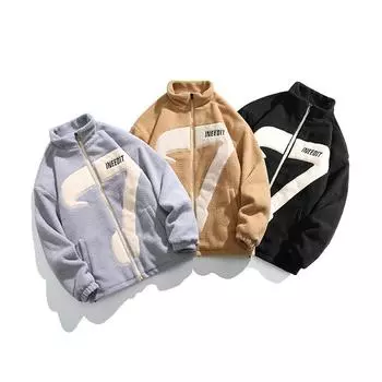 Зимняя новая американская ретро цифровая куртка с воротником-стойкой из шерпы плюс бархатная теплая хлопковая куртка мужская куртка повседневная мужская одежда M