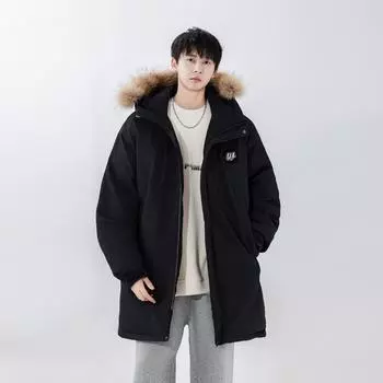 Зимняя новая белая утиная пуховая куртка средней и длинной длины для пары, модная брендовая утолщенная теплая пуховая куртка S