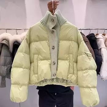 Зимняя новая белая утиная пуховая куртка в корейском стиле, свободная и универсальная, с воротником-стойкой, короткая, сшитая для невысоких людей, в тренде S