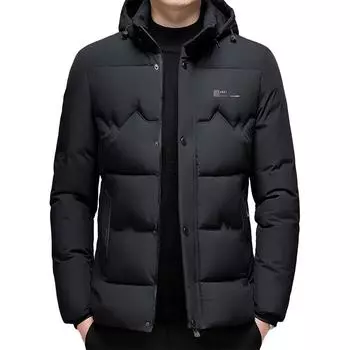 Зимняя новая хлопковая одежда Мужская теплая с капюшоном для среднего и пожилого возраста Хлопковая одежда Утолщенная куртка XL