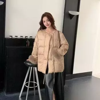 Зимняя новая китайская белая утиная пуховая куртка женская элитная женская 2024 новая модная ретро куртка в иностранном стиле One size легкие хаки