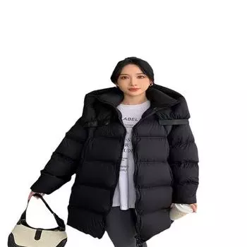 Зимняя новая куртка-пуховик из мягкого вощеного утиного пуха с капюшоном, высококачественный утолщенный белый утиный пух, легкая теплая куртка, корейская версия женской куртки Tide S reference weight 90-65 kg темно-коричневого