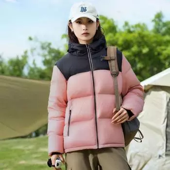 Зимняя новая куртка-пуховик модная повседневная куртка с капюшоном для пары утолщенная куртка-пуховик с капюшоном XS чёрный