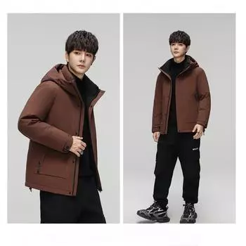 Зимняя новая куртка-пуховик мужская куртка с капюшоном повседневная универсальная теплая и холодная одежда куртка для активного отдыха M