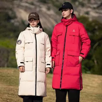 Зимняя новая куртка-пуховик мужская средняя и длинная куртка с капюшоном Tooling S серый