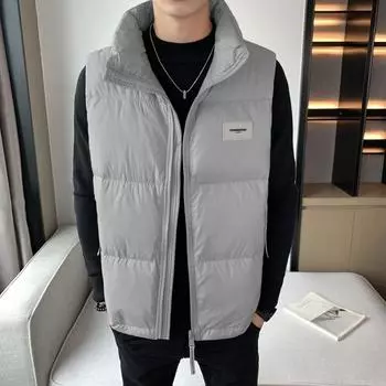 Зимняя новая куртка-пуховик, мужской короткий утепленный жилет с воротником-стойкой M