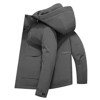 Зимняя новая куртка-пуховик с капюшоном для мужчин, средняя и длинная, повседневная куртка для активного отдыха M