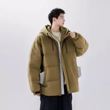 Зимняя новая куртка-пуховик с капюшоном национального стандарта 90, мужская модная фирменная утолщенная теплая куртка M