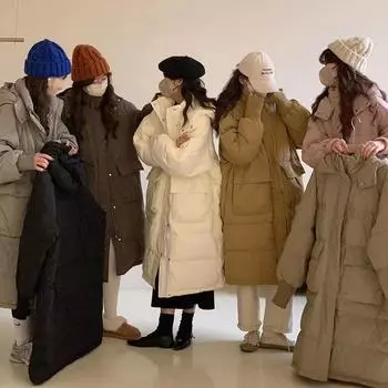Зимняя новая куртка-пуховик средней и длинной длины с капюшоном и большим карманом из белого утиного пуха, повседневная зимняя одежда 2024 года one size fits all серый