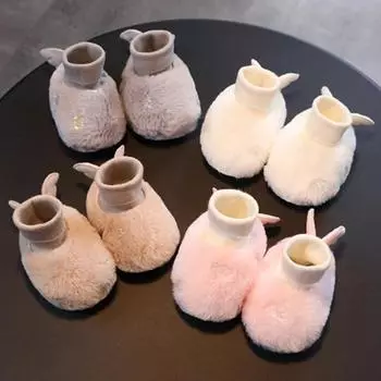 Зимняя новая милая обувь для девочек, теплая, удобная, мягкая, с крылышками, брендовая, разработанная специально для новорожденных Bebs S insole10.5cm белый