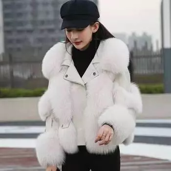 Зимняя новая мода искусственная лисья шерсть короткая молодая шуба темперамент знаменитость локомотив стиль шуба женская S белый