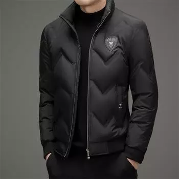 Зимняя новая мода, универсальный повседневный тренд 90, пуховое пальто, мужское короткое теплое пальто со стоячим воротником M