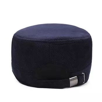 Зимняя новая модная мужская шляпа с плоским верхом, утолщенная теплая шляпа от солнца, полосатая козырек, хлопковая шляпа, мужская Adjustable серый