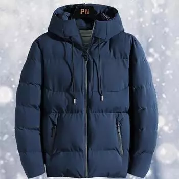 Зимняя новая модная мужская толстая пуховая куртка, мужское зимнее пальто, мужская теплая зимняя пуховая куртка, верхняя одежда 4XL чёрный