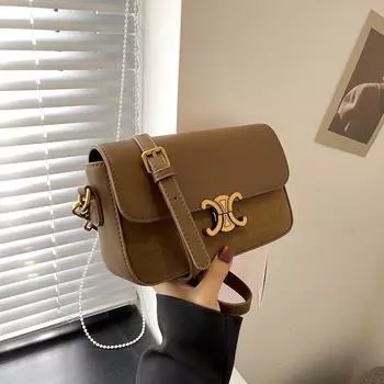 Зимняя новая модная ретро-сумка-мессенджер с контрастным цветным узором Arc De Triomphe Matte Small Square