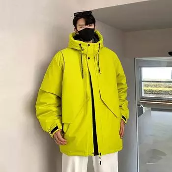 Зимняя новая молодежная куртка с капюшоном, модная рабочая одежда, утепленная и теплая куртка в корейском стиле для пары M