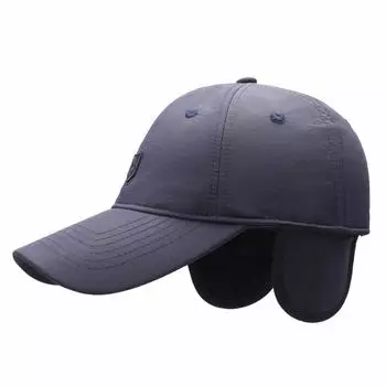 Зимняя новая мужская бархатная термобейсбольная кепка для мужчин среднего и пожилого возраста, водонепроницаемая спортивная кепка для бега, повседневная кепка Adjustable серый