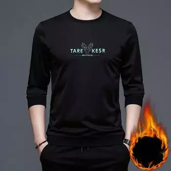 Зимняя новая мужская бархатная толстовка с круглым вырезом, мужское нижнее белье, спортивная повседневная рубашка для мужчин M