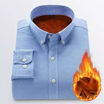 Зимняя новая мужская флисовая утолщенная профессиональная теплая рубашка с длинным рукавом мужская деловая мужская рубашка M белый