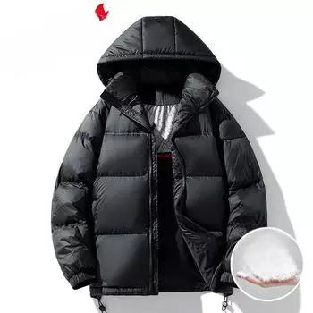 Зимняя новая мужская корейская версия с капюшоном контрастного цвета графеновое отопление утолщение теплая 90% белая утиная пуховая куртка для пары M