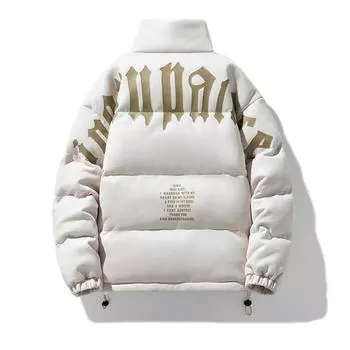 Зимняя новая мужская куртка на хлопковой подкладке, модная замшевая куртка высокого качества с воротником-стойкой на хлопковой подкладке M белый