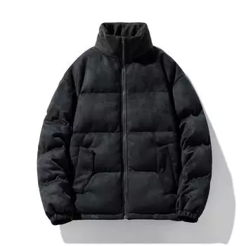 Зимняя новая мужская куртка на хлопковой подкладке, модная замшевая куртка высокого качества с воротником-стойкой на хлопковой подкладке M белый