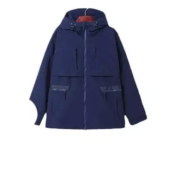 Зимняя новая мужская молодежная модная брендовая теплая одежда для полных и больших размеров с длинными рукавами на хлопковой подкладке, европейские и американские мужские куртки S чёрный