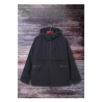Зимняя новая мужская молодежная модная брендовая теплая одежда для полных и больших размеров с длинными рукавами на хлопковой подкладке, европейские и американские мужские куртки S чёрный