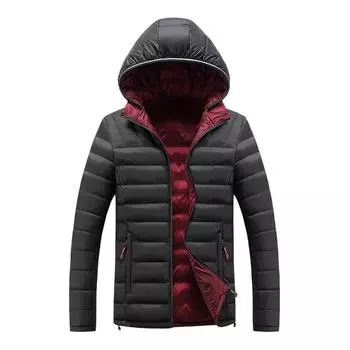 Зимняя новая мужская повседневная стеганая одежда с капюшоном, утолщенная теплая двухсторонняя стеганая куртка, молодежная мужская одежда L