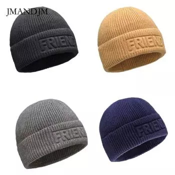 Зимняя новая мужская шапка для защиты ушей, вязаная шерстяная шапка, утолщенная термошапка, модная шапка, флисовый свитер, шапка average size