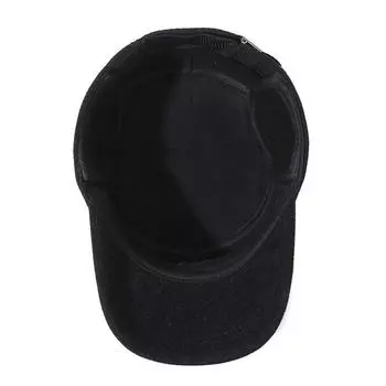 Зимняя новая мужская шапка из флиса с утолщенными наушниками, шерстяная шляпа с плоским верхом, шапка для пожилых людей среднего возраста, теплая хлопковая шапка для отдыха на природе adjustable