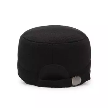 Зимняя новая мужская шапка из флиса с утолщенными наушниками, шерстяная шляпа с плоским верхом, шапка для пожилых людей среднего возраста, теплая хлопковая шапка для отдыха на природе Adjustable серый