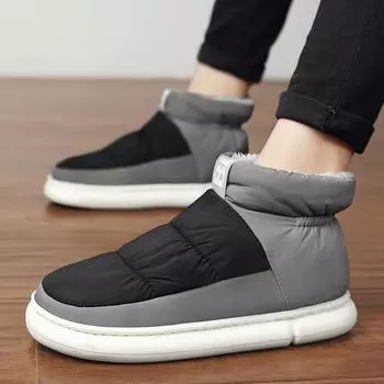 Зимняя новая обувь для мужчин и женщин, ботинки для дома, теплая плюшевая ткань, повседневная обувь для хлеба, ботильоны 36-37 чёрный