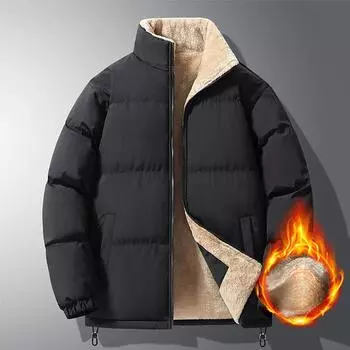 Зимняя новая одежда с хлопковой подкладкой для мужчин и женщин, трендовая свободная утепленная утепленная куртка с хлопковой подкладкой, мужская одежда S чёрный