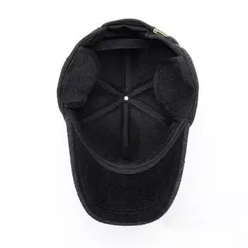 Зимняя новая повседневная бейсбольная кепка с алфавитом для людей среднего и пожилого возраста, теплая хлопковая кепка для защиты ушей, шерстяная кепка Adjustable серый