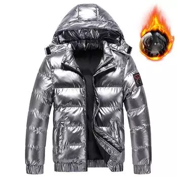 Зимняя новая повседневная красивая облегающая одежда из утолщенного хлопка из кожи и хлопка M