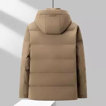 Зимняя новая повседневная куртка с капюшоном, мужская средняя и длинная утолщенная куртка-пуховик M