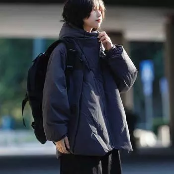 Зимняя новая японская ретро-тепловая куртка с капюшоном для мужчин и женщин, свободная пара, универсальное утолщенное хлопковое пальто прилив S