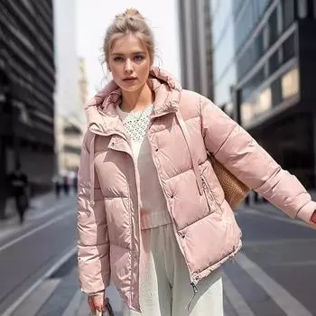 Зимняя новая русская одежда женская корейская версия модных курток свободные и утолщенные короткие куртки M армия зеленый