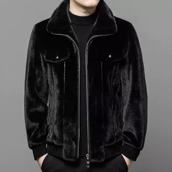 Зимняя новая шуба, мужская куртка с короткими лацканами из натуральной кожи, куртка из искусственной норки, мужская куртка 4XL